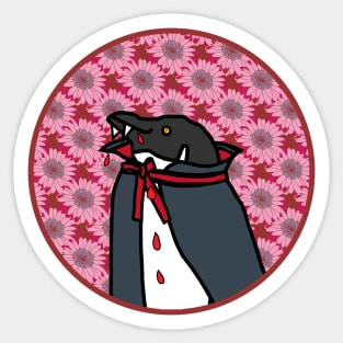Portrait of a Halloween Horror Vampire Penguin Sticker